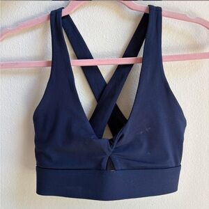 Fabletics Navy Cross Over Sports Bra
